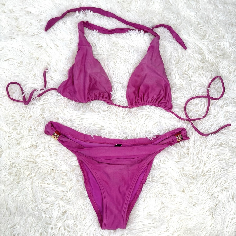 ViX Paula Hermanny Bia Bikini Set Fuchsia Pink Size Medium Beach Resort Vacation